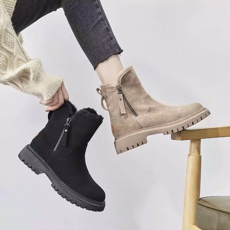 Herrens Vinterstövlar Slip-on Textil med Gummisula 5
