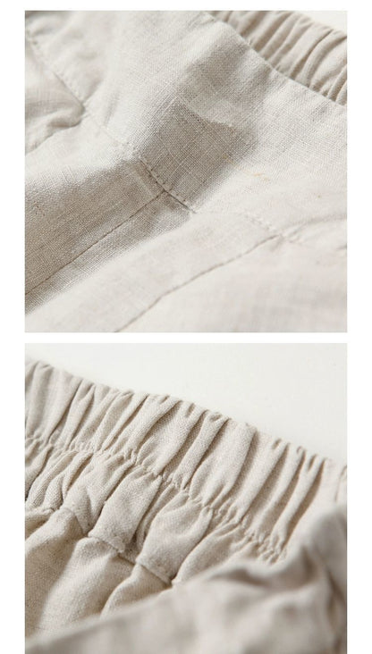 Dam Bred Benbyxor Hög Midja med Resår i Midjan Snygga Bomullsblandning 5