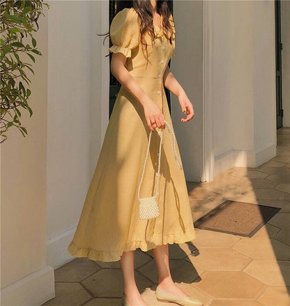 Kvinnors Miniklänning Med Ruffles Dekorativ Krage 100% Polyester-3