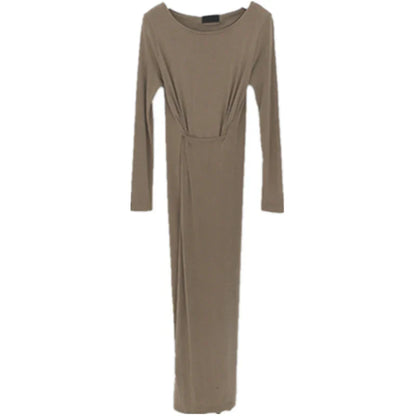 Maxiklänning Dam Figurnära Vårdesign i Bomull och Polyester-1