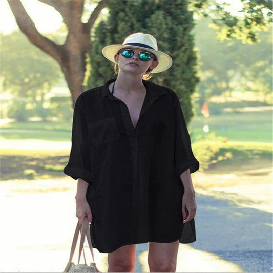 Baddräkt Dam Enkel Långärmad Polyester för Strand och Pool-1
