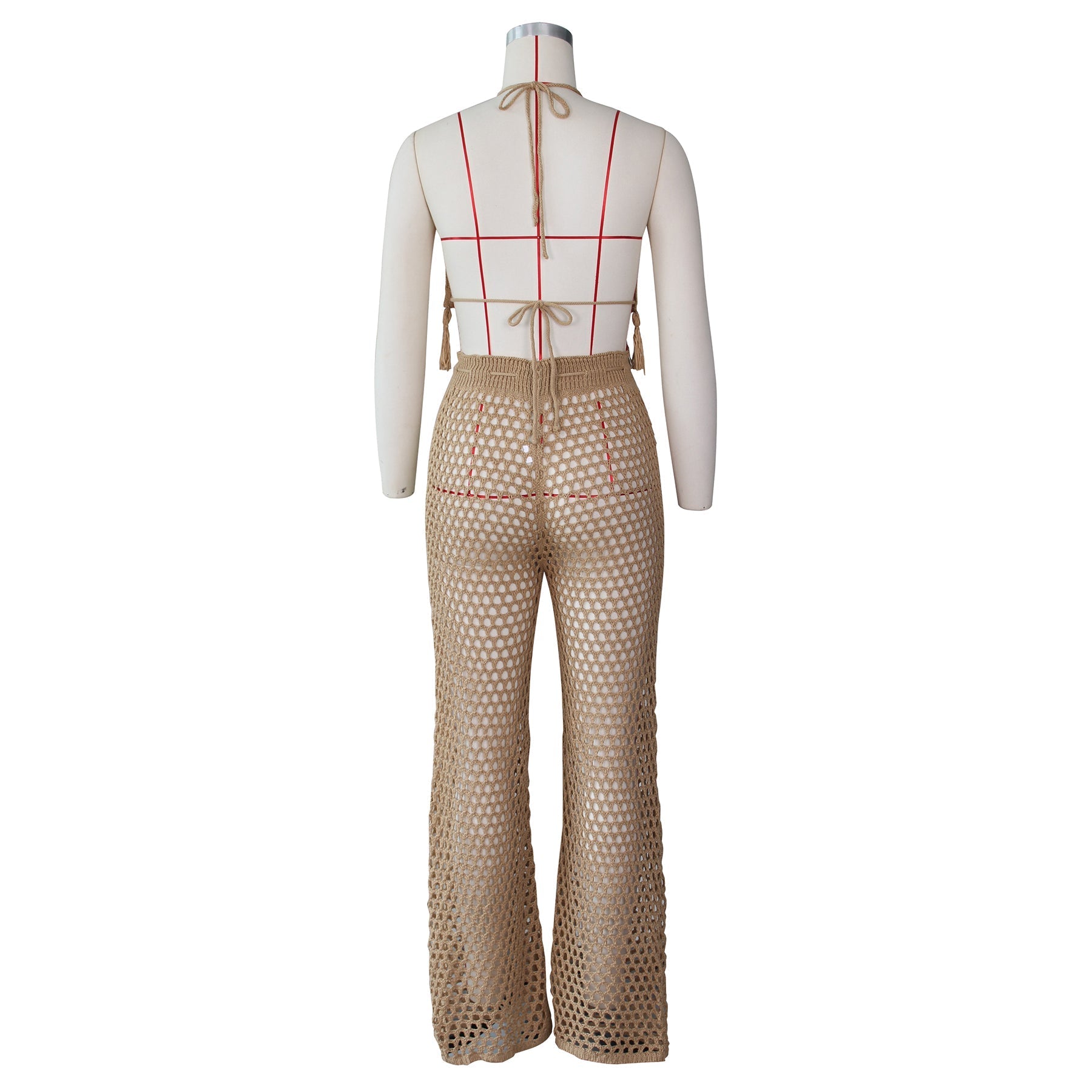 Dam Jumpsuit Kort Blus Långa Byxor Polyester Spandex-6