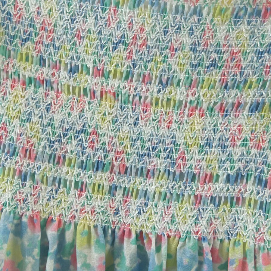 Kvinna Blommaklänning Ruffles Polyester Luftig Design-5