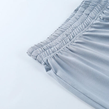 Dam Set Långärmad Topp Palazzo Byxor Stretchigt Material-3