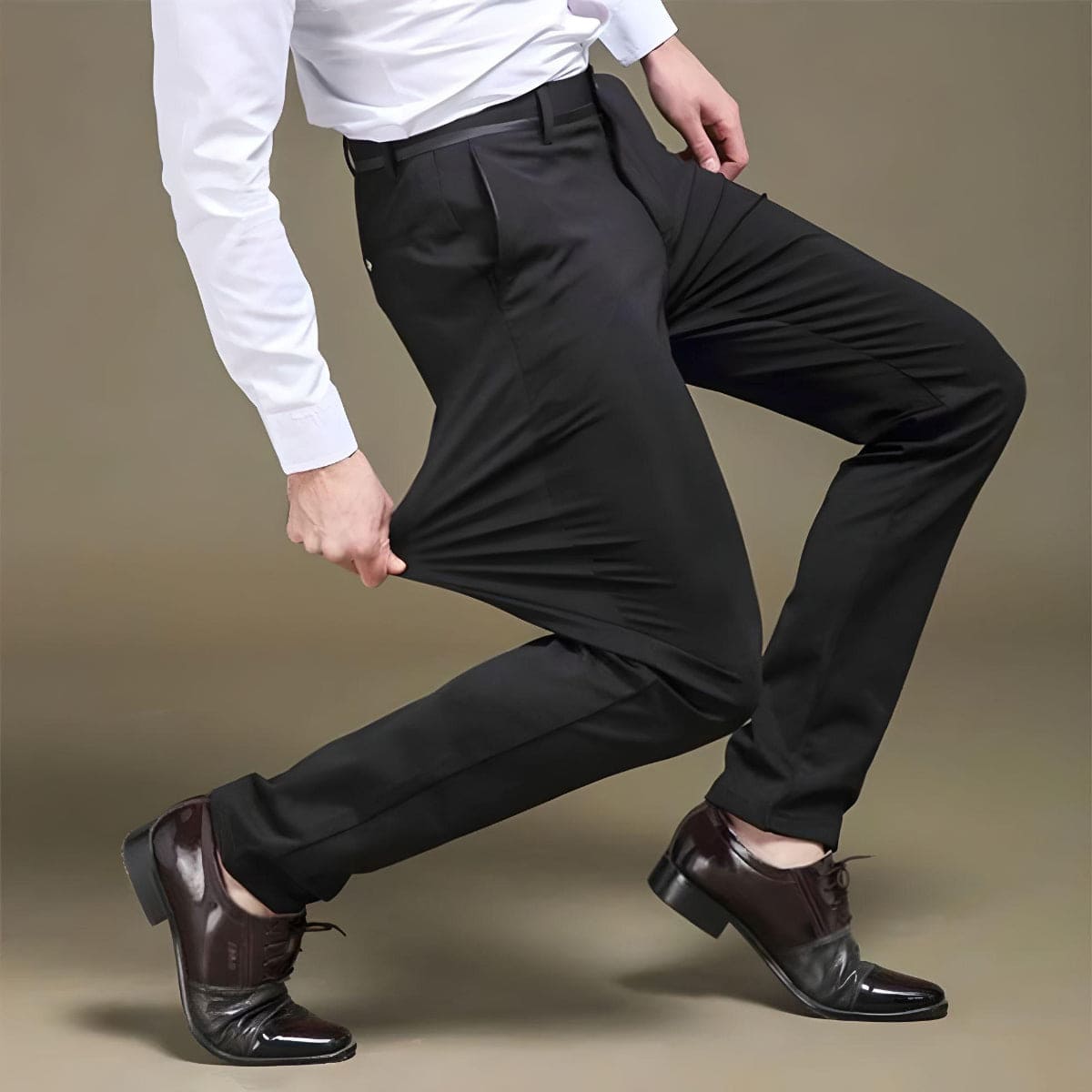 Herrbyxor Stretchbomull och Spandex Regelbunden Passform 4