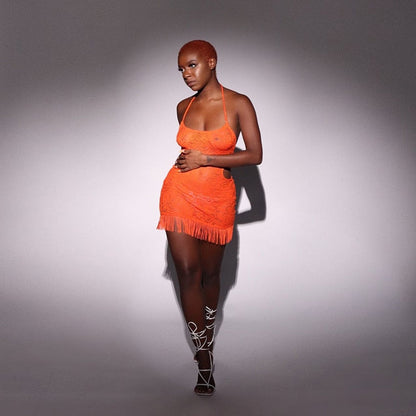 Dam Miniklänning Modern Design Polyester Ärmlös Fina Detaljer-3