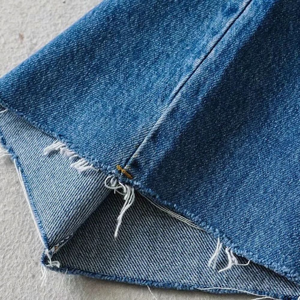 Dam Jeans Hög Midja Mjuk Bomull 3