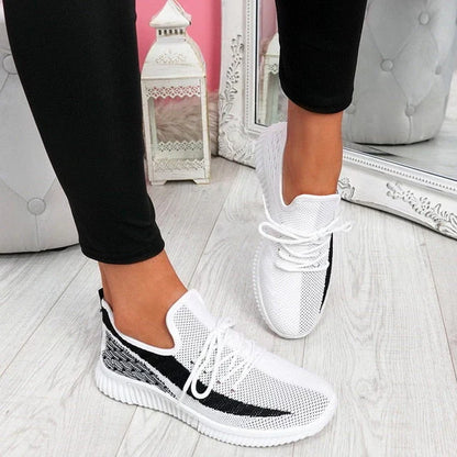 Andningsbara Slip-On Sneakers för Kvinnor – Flexibel Design och Komfortabel Vadderad Innersula, Nätmaterial 2