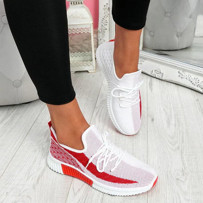 Andningsbara Slip-On Sneakers för Kvinnor – Flexibel Design och Komfortabel Vadderad Innersula, Nätmaterial 4