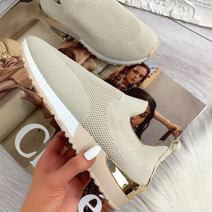 Kvinnors Sneakers Slip-On Textil Med Ortopediskt Stöd-2