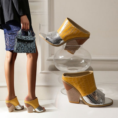 Kvinnors Gladiatorsandaler Slingback PU-Läder Ormtryck-2