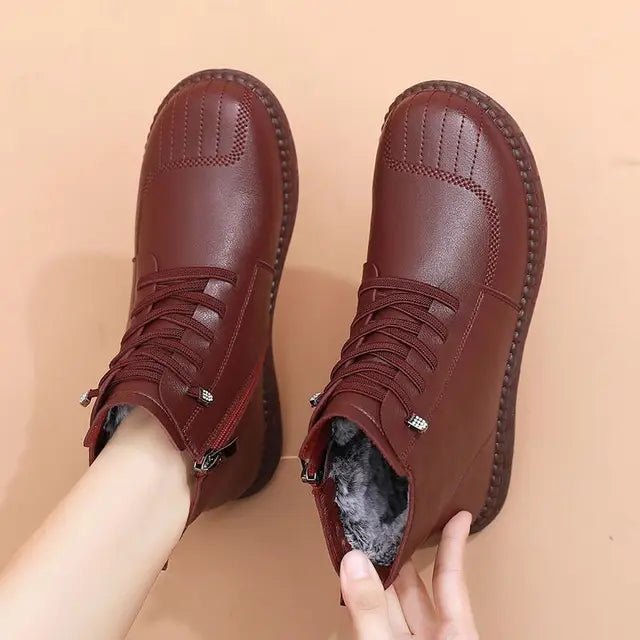 Dam Ankelstövlar Platta Veganläder-3