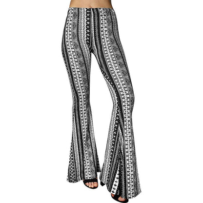 Dam Flarebyxor Geometrisk Design Polyester-Spandex-2