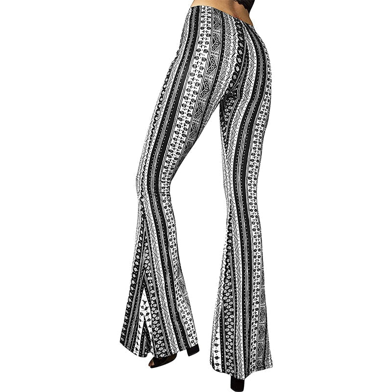 Dam Flarebyxor Geometrisk Design Polyester-Spandex-3