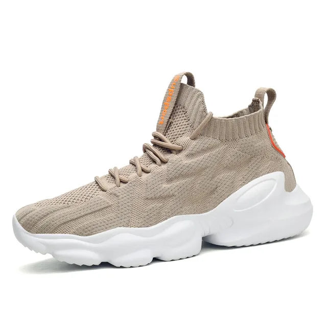 Dam Hög Top Sneaker Vävda Detaljer Högkvalitativt Tyg-3