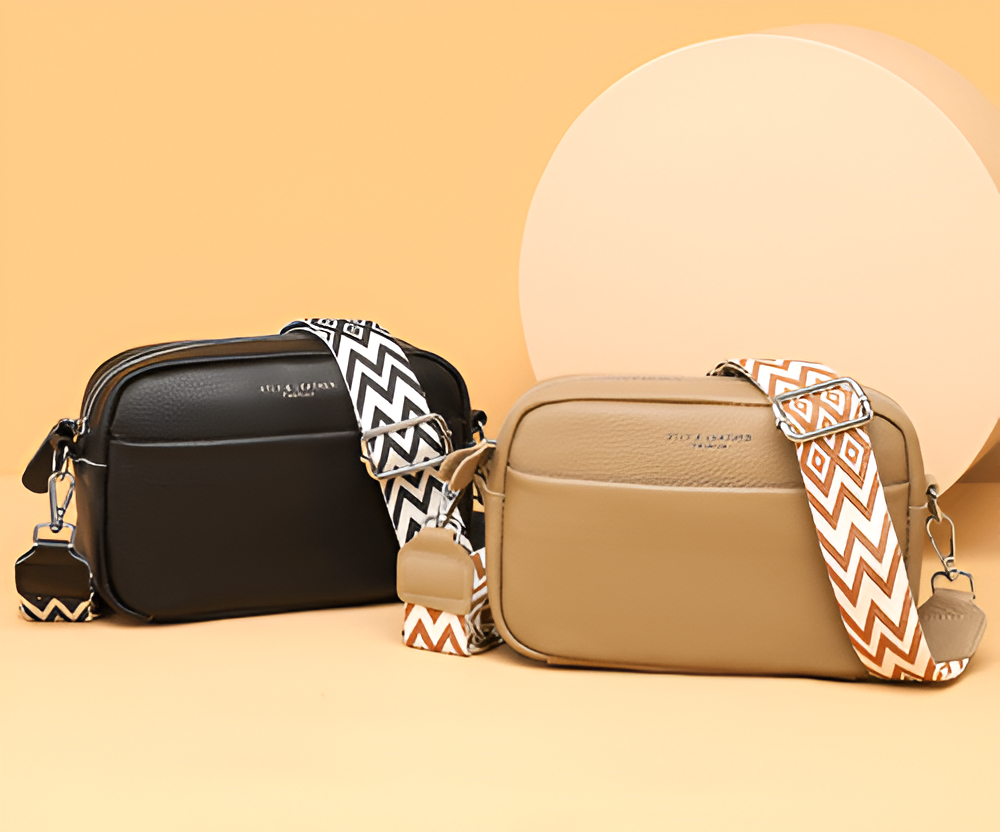 Dam Axelväska Rektangulär Vegansk Läder Justerbart Axelband-3