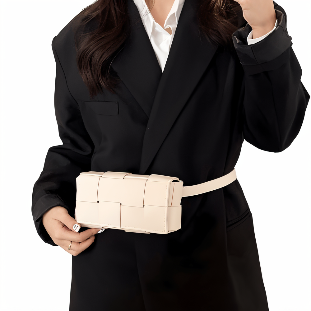 Dam Axelväska Flätad Veganskt Läder Med Justerbar Rem-4