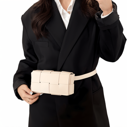 Dam Axelväska Flätad Veganskt Läder Med Justerbar Rem-4