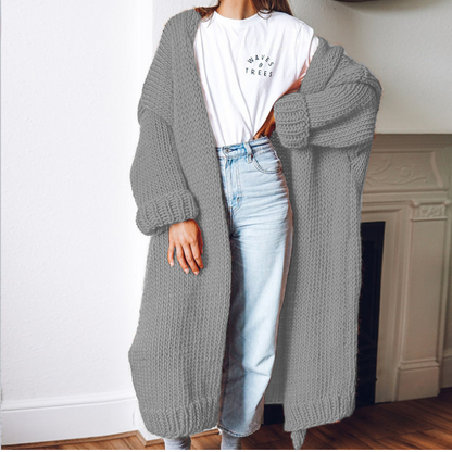 Variant image for Kvinnor Lång Kofta Stickad Polyester Modern Design-6