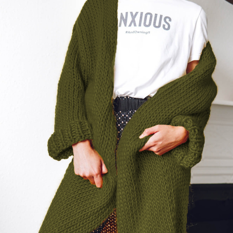 Variant image for Kvinnor Lång Kofta Stickad Polyester Modern Design-41