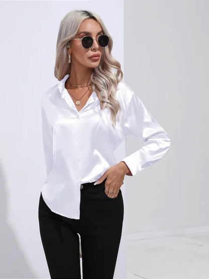 Dam Satinblus Elegant Mångsidig Satin 17