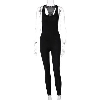 Dam Jumpsuit Tätt Passande Polyester Spandex med Speciell Design 1