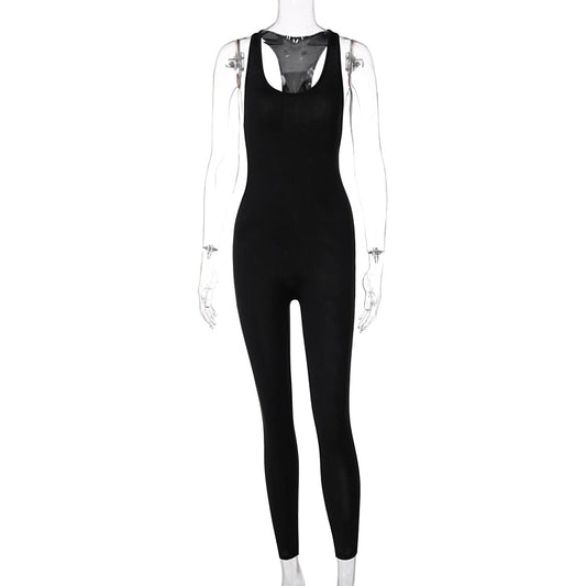 Dam Jumpsuit Tätt Passande Polyester Spandex med Speciell Design 1
