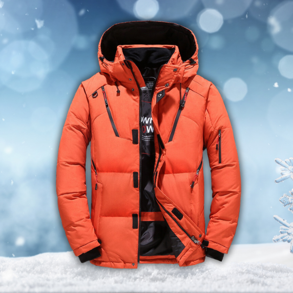 Herr Vinter Parka Vattentät Polyester med Justerbar Huva 6