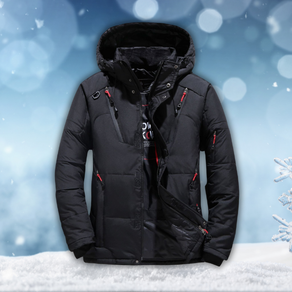 Herr Vinter Parka Vattentät Polyester med Justerbar Huva 9