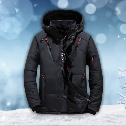 Herr Vinter Parka Vattentät Polyester med Justerbar Huva 9