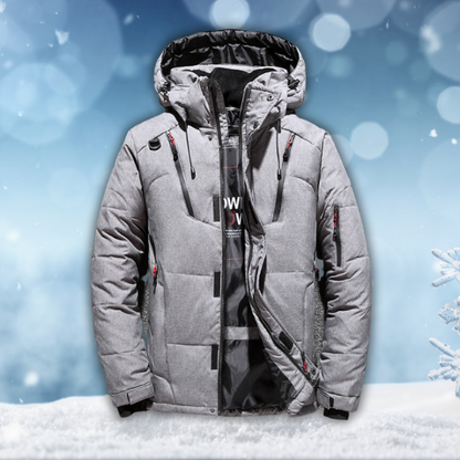 Herr Vinter Parka Vattentät Polyester med Justerbar Huva 3