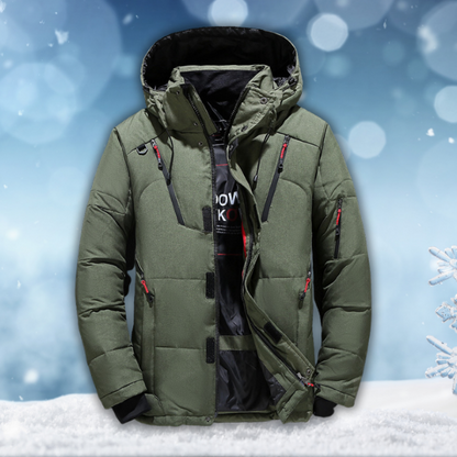 Herr Vinter Parka Vattentät Polyester med Justerbar Huva 4
