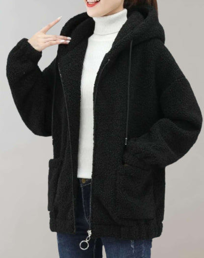 Variant image for Lång Vinterrock Dam med Huva Isolerande Material Elegant Design-3