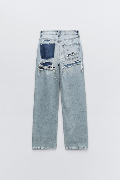 Kvinnors Fickjeans Mångsidig Denim med Praktiska Fickor 6