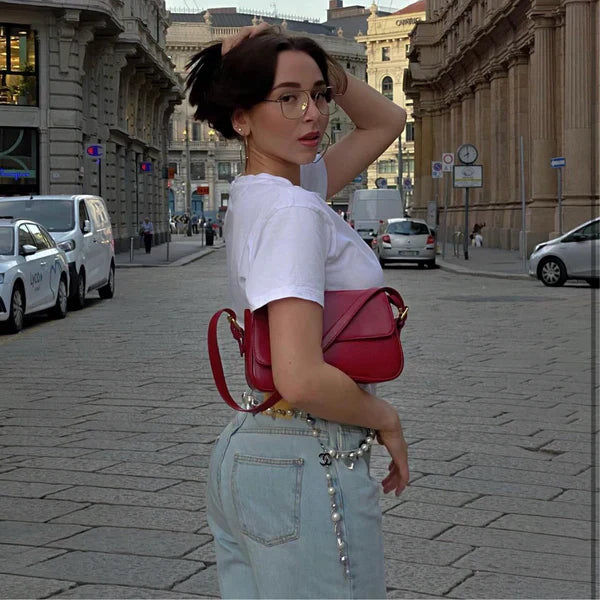 Damhandväska Trendig Läder Rymlig Design-3