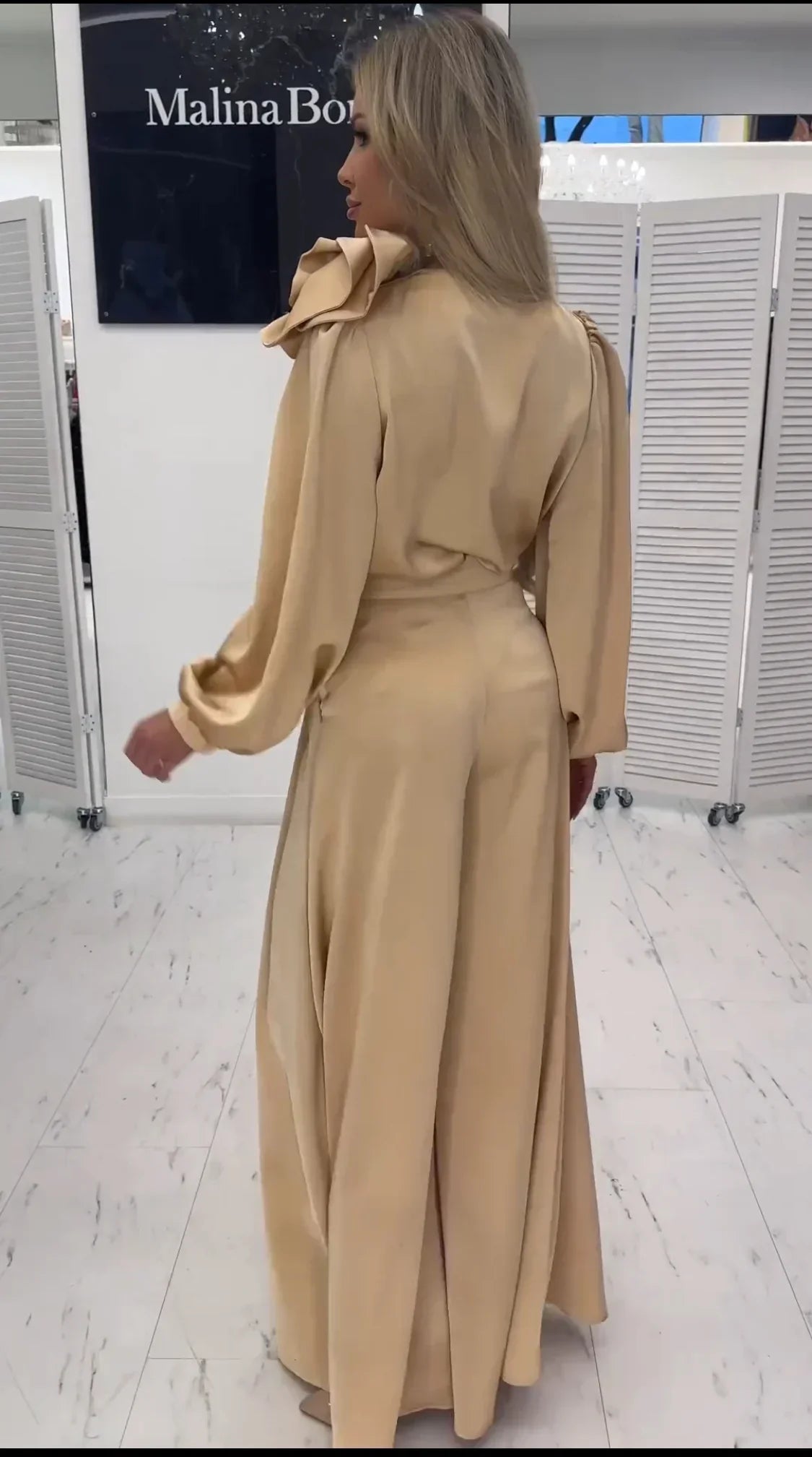 Dam Jumpsuit Elegant Blommig Design Polyester Elastan-5