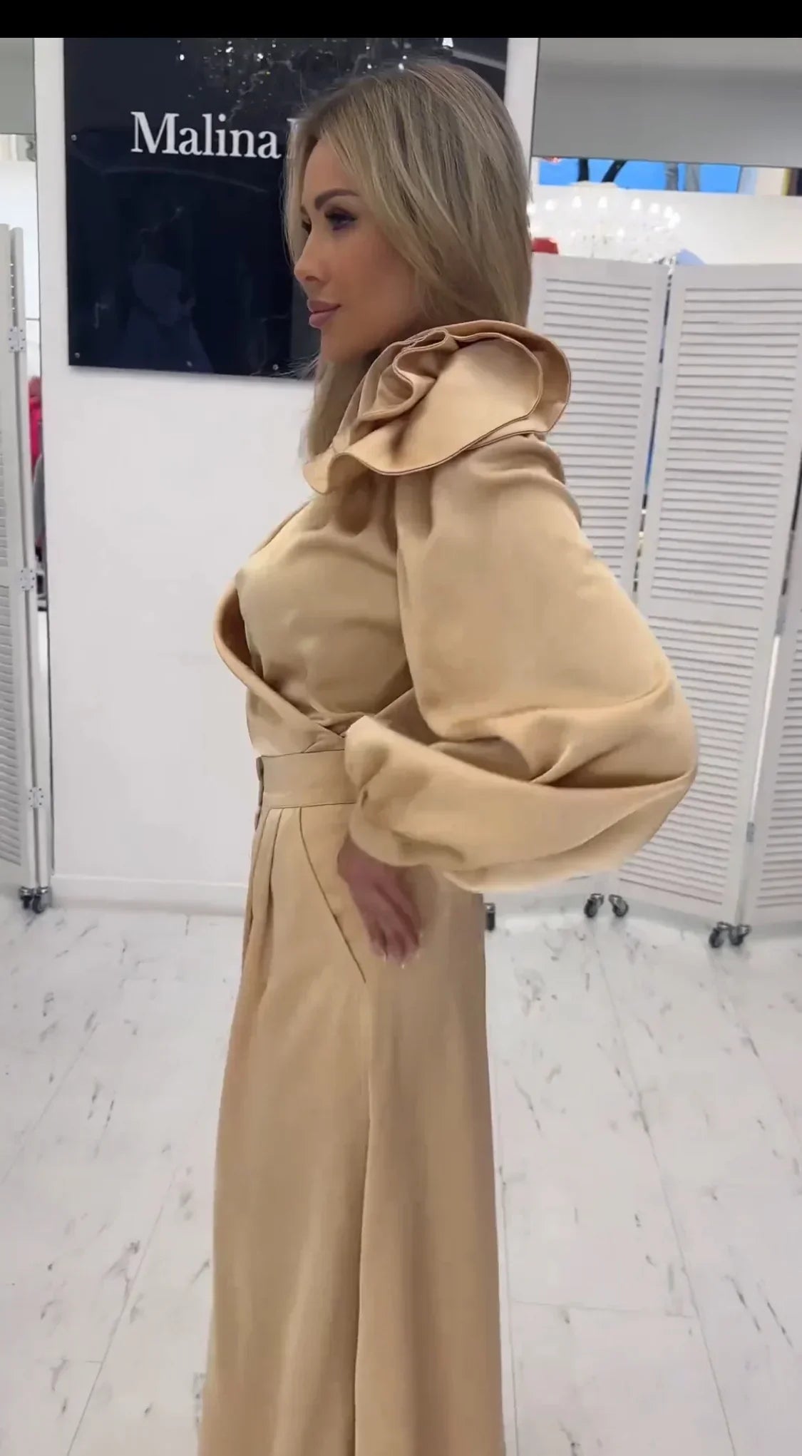 Dam Jumpsuit Elegant Blommig Design Polyester Elastan-6