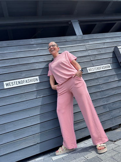 Dam Byxor Med Resår I Midjan Snygga Rak Design Modal Polyesterblandning-4