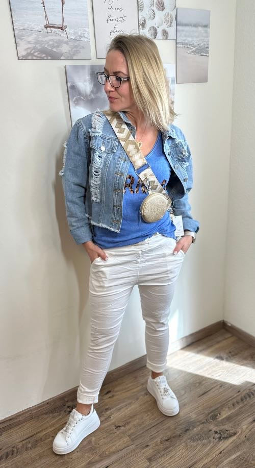 Dam Joggingbyxor med Glitterband Mjuk Bomull-2