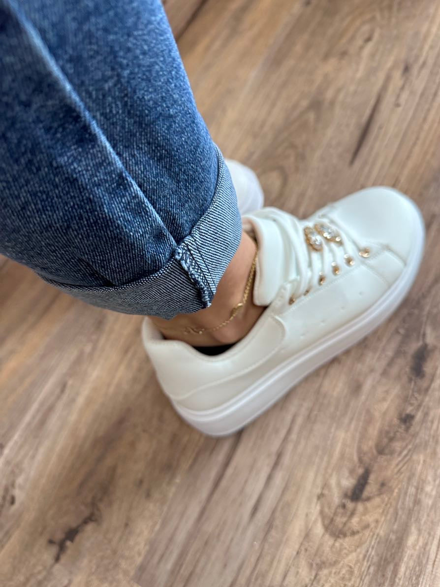 Damjeans Hög Midja Stretch Mörkblå med Elastisk Midjeband-6