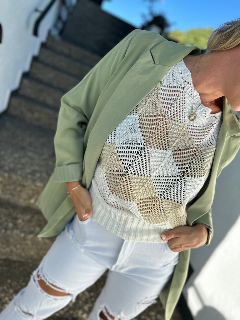 Dam Blazer Oversized Mjuk Polyester-1