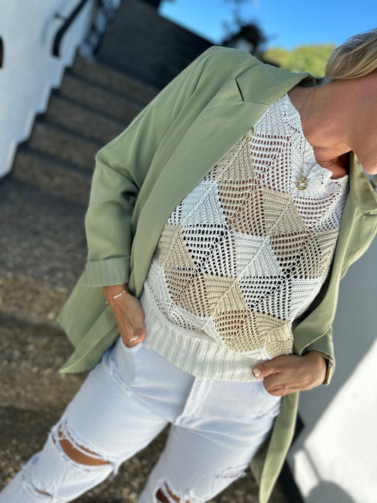 Dam Blazer Oversized Mjuk Polyester-1