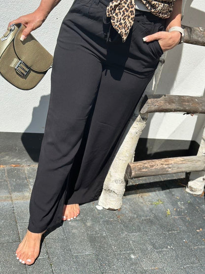 Lösa Tygbyxor för Dam i Ecovero Viskos med Justerbart Bälte – Elegant och Bekväm Stil 2