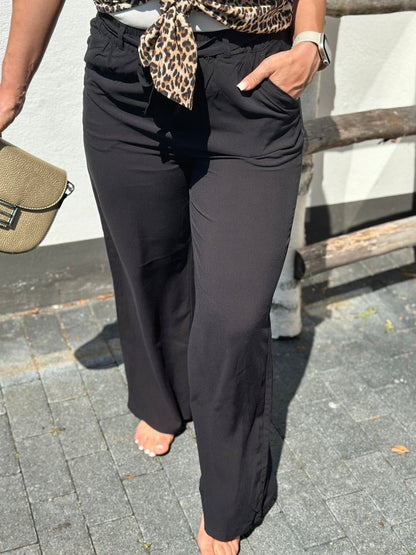 Lösa Tygbyxor för Dam i Ecovero Viskos med Justerbart Bälte – Elegant och Bekväm Stil 3