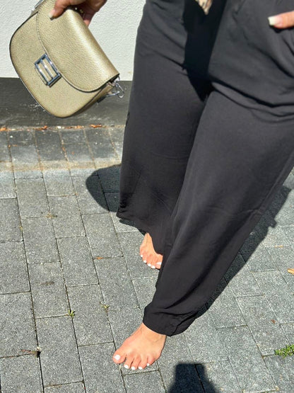 Lösa Tygbyxor för Dam i Ecovero Viskos med Justerbart Bälte – Elegant och Bekväm Stil 5