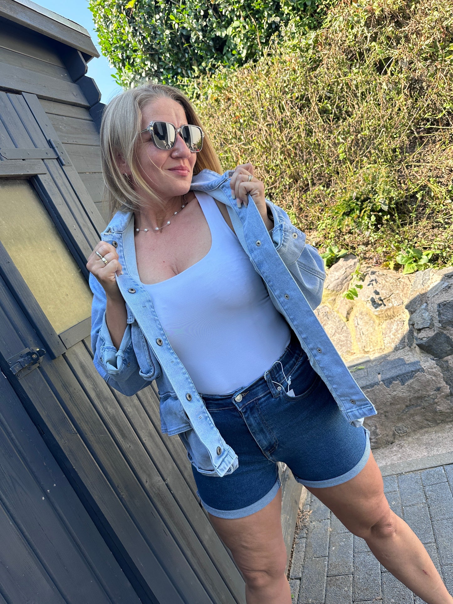 Dam Oversized Kappa med Stora Fickor Högkvalitativt Tyg-3