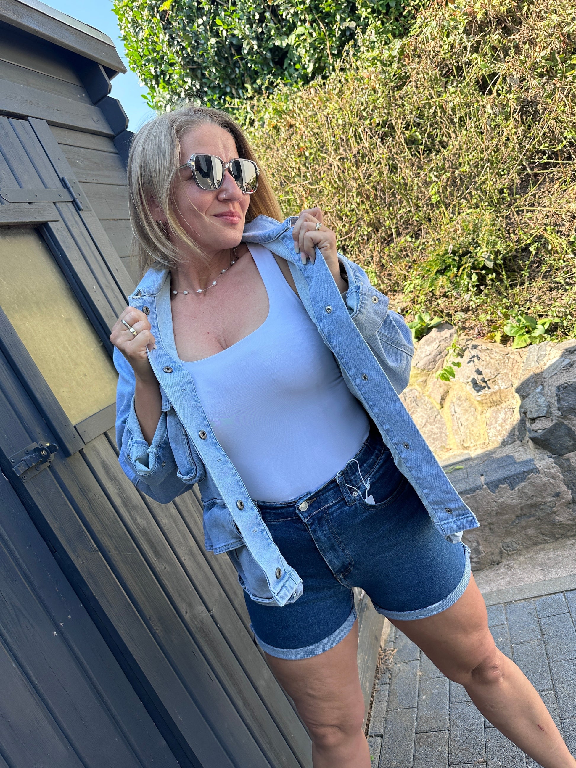 Dam Oversized Kappa med Stora Fickor Högkvalitativt Tyg-3