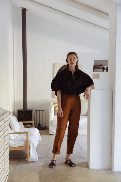 Dam Skjorta Minimalistisk med Romantisk Krage i Bomull-6