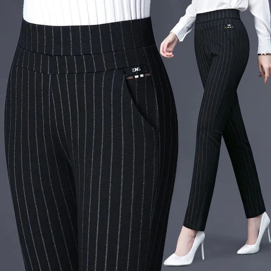Stretchbyxor Dam Hög Midja Elastisk Material för Komfort och Stil-1