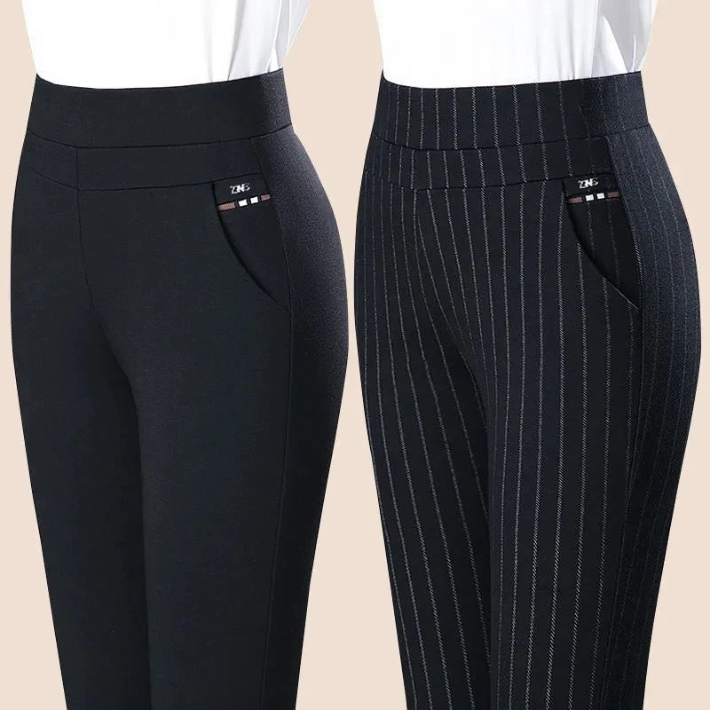 Stretchbyxor Dam Hög Midja Elastisk Material för Komfort och Stil-2